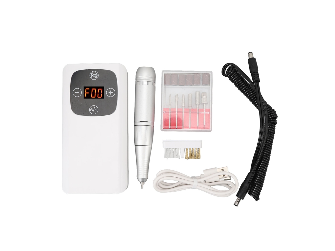 Pulidora de uñas eléctrica recargable 2 en 1, 45000 rpm, con 9 lámparas para manicura y eliminación de esmalte de uñas.