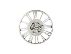 Reloj Pared Hierro Movimiento Plateado 102x9,5x102cm