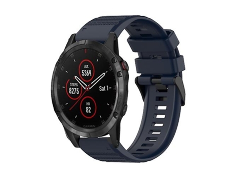 Correa De Reloj Inteligente Para Garmin Fenix 5 Plus 22 Mm Correa De Reloj De Silicona Azul Marino VENISYMLIS