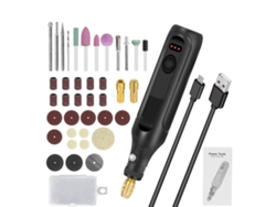 (negro) Juego De Bolígrafos De Pulido Recargables Por Usb Con Velocidad Ajustable, Pulidora Inalámbrica, Mini Taladro Eléctrico