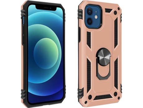 Funda iPhone 12 Mini AVIZAR Anillo Rosa Dorado