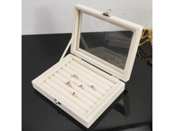 Caja de joyería de franela con cierre de seguridad para guardar joyas