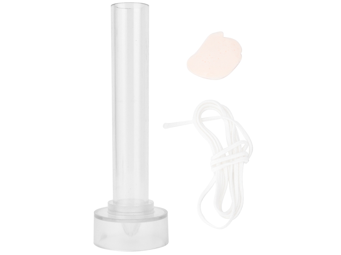 Molde De Plástico Transparente Para Velas Con Tapa Metálica Para Uso En Iglesias, 2,5 X 15 Cm.