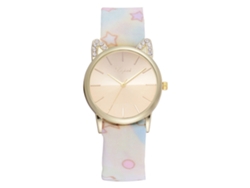 Reloj De Pulsera De Cuarzo Para Mujer Con Correa De Tela A La Moda Y Bonito Estampado (blanco).