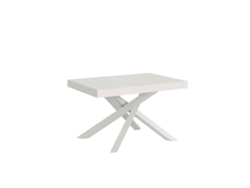 Mesa Extensible Volantis 120/224x90 Cm Fresno Blanco Patas Blancas Itamoby