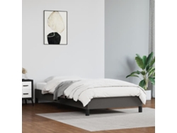 Cama con Plataforma Polipiel Gris (90x190 cm)