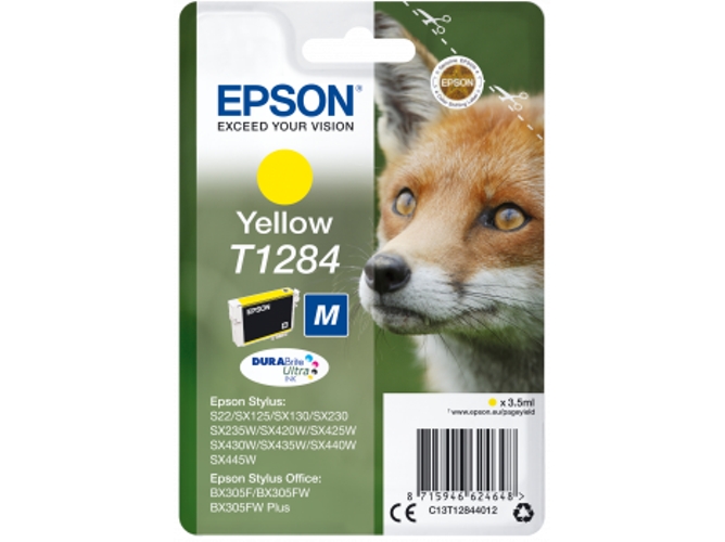 Cartucho de tinta original EPSON T1284, Zorro 3,5 ml , Amarillo, M, C13T12844012