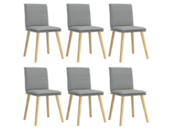 Maison Exclusive - Sillas De Comedor 6 Unidades De Tela Gris Claro