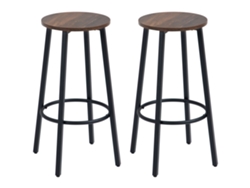 Juego de 2 Taburetes de Cocina con Reposapiés, Diseño Industrial, Estructura de Metal, para Comedor, Soporta Hasta 120 Kg.