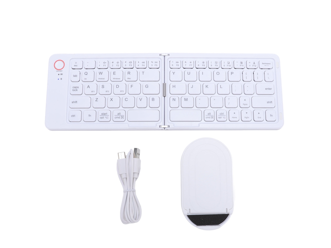 Teclado Bluetooth Plegable 67 Teclas Recargable Magnético Delgado Universal Portátil Inalámbrico Branco Para Celular Tablet Laptop