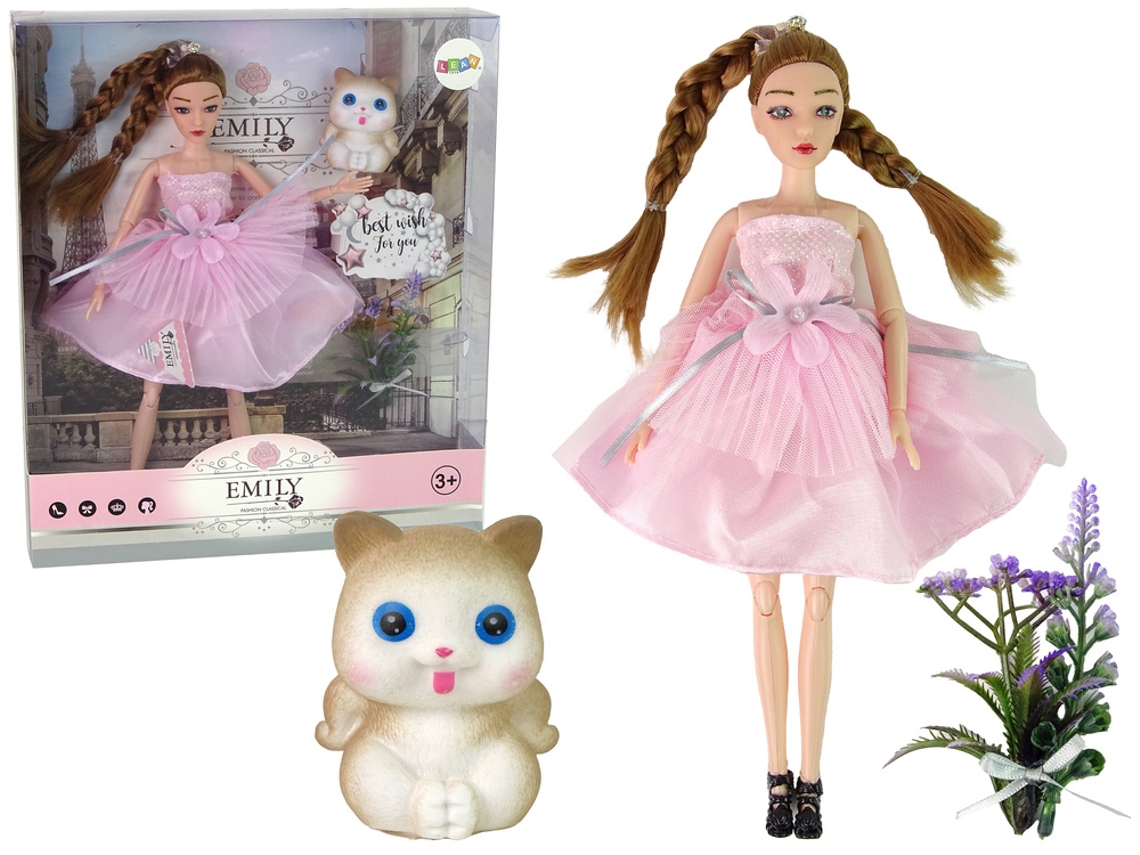 Muñeca bebé Emily Trenzas Gato Flores B.active