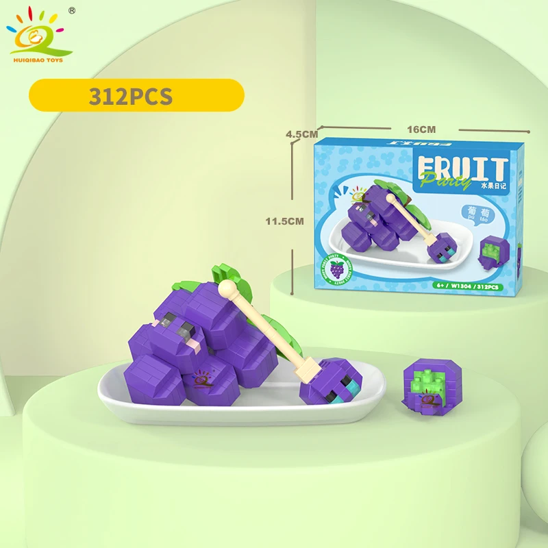 Lindas frutas en miniatura, bloques de construcción, juguetes DIY