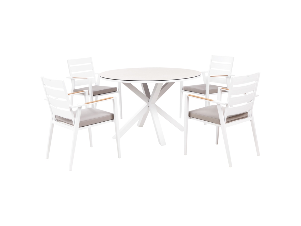 Conjunto Relax BELIANI Maletto / Taviano de Aluminio Blanco 120X120X75