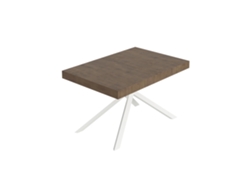 Mesa extensible Niket de nogal (140/224 x 80 cm, patas blancas) Itamoby