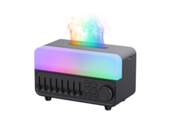 Humidificador de aroma con ruido blanco, altavoz Bluetooth con luz LED de llama de siete colores MDUG (negro)