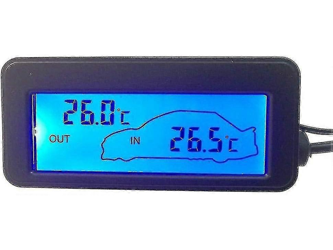 Termómetro digital para coche, para interior y exterior, CC de 12 V, con retroiluminación, para mini LCD o bicicleta eléctrica