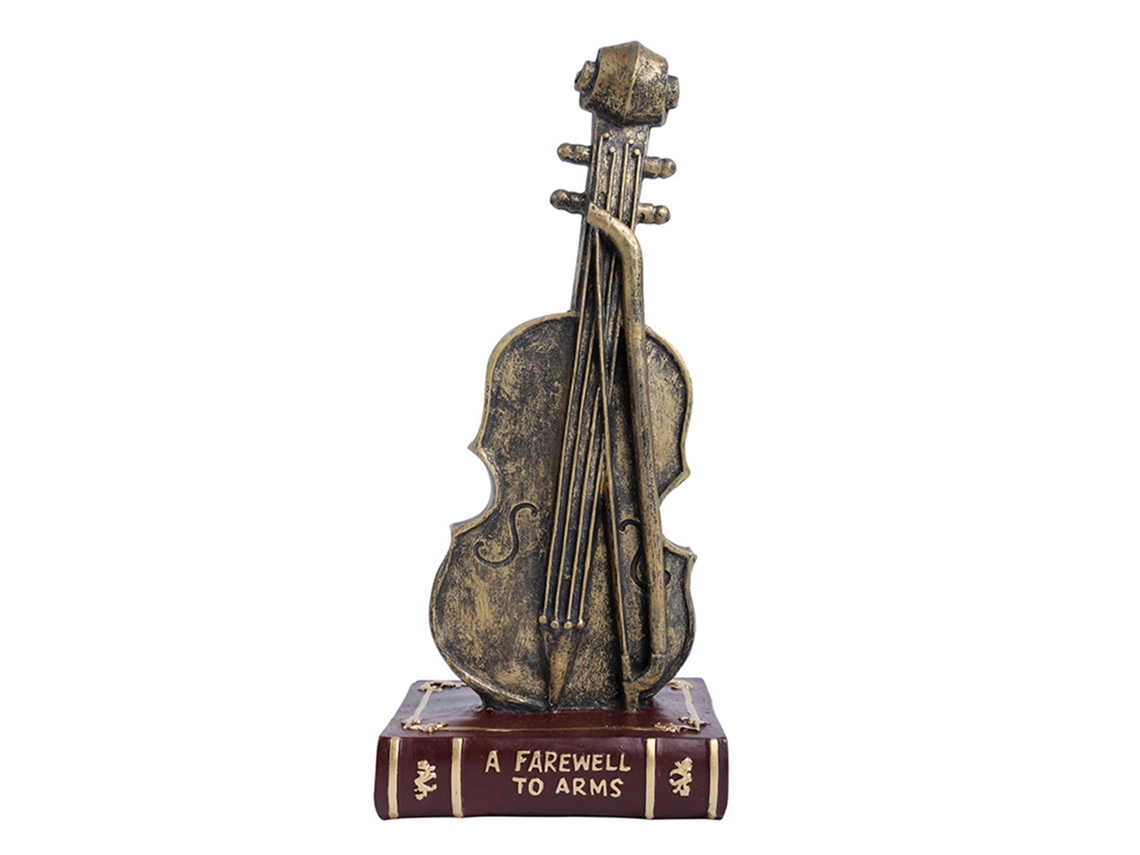 Violín Europeo de Resina Dorada Modelo 33x17x14cm