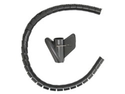 Organizador De Cables Con Funda Enrollable, Gestión De Cables, Tubo Abierto Con Clip, 10 M, Negro, 28 Mm De Diámetro, Pe Resistente Al Desgaste