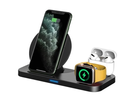 Soporte de Carga Cargador Inalámbrico 3 en 1 Compatible con Apple Watch y AirPods Pro Base de Carga Rápida para iPhone 12 Pro CHRONUS