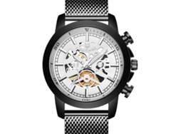 Reloj De Pulsera Masculino De Acero Inoxidable Deportivo Bagari Moda Negro Blanco