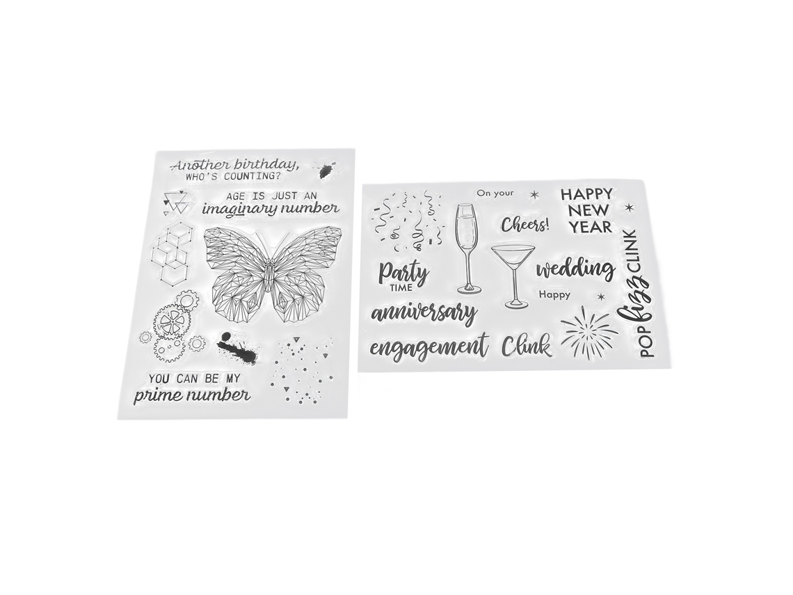 2 Piezas Set De Sellos Transparentes Tpr Para Tarjetas, Sello Limpio, Decoración Y Accesorios De Scrapbooking