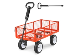 Vevor Carro De Jardín 408,2 Kg Resistente De Acero Con Neumáticos Color Rojo