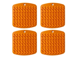 MEOIRUERY 4 Piezas de Almohadilla Aislante Cuadrada Gruesa de Silicona - Almohadilla Multifuncional para Cocina, Mesa, Antideslizante, Antiquemaduras y Resisten