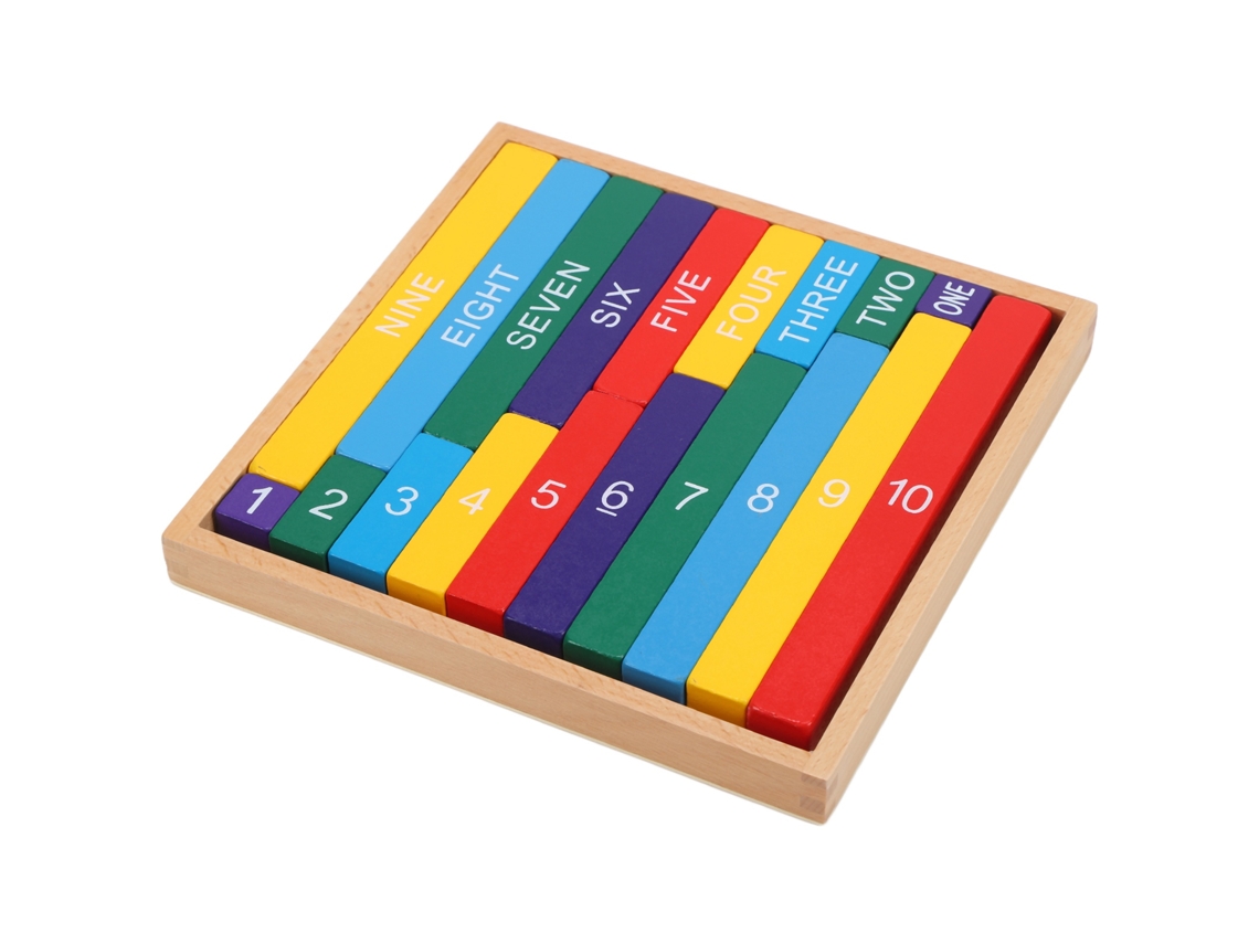 Barras Decimais Coloridas Montessori Material Didático De Madeira Para Aprendizagem De Matemática 3 Anos +