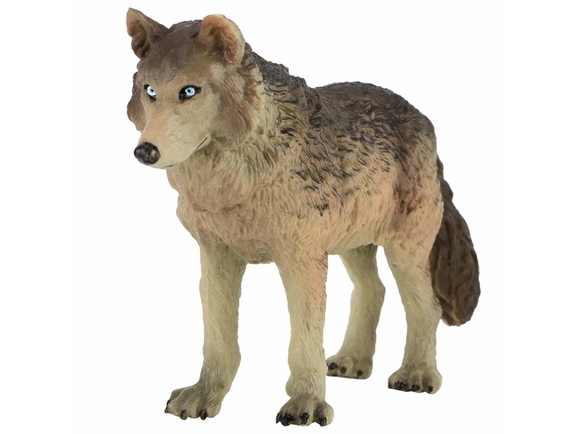 Dan26-modelo De Animal Lobo Simulación Plástico Ecológico Decoración Mini Azul Cian