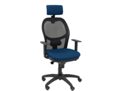 Silla De Oficina Jorquera Con Mecanismo Sincro Tapizada Con Tela Color Azul Marino Y Malla Color Negro