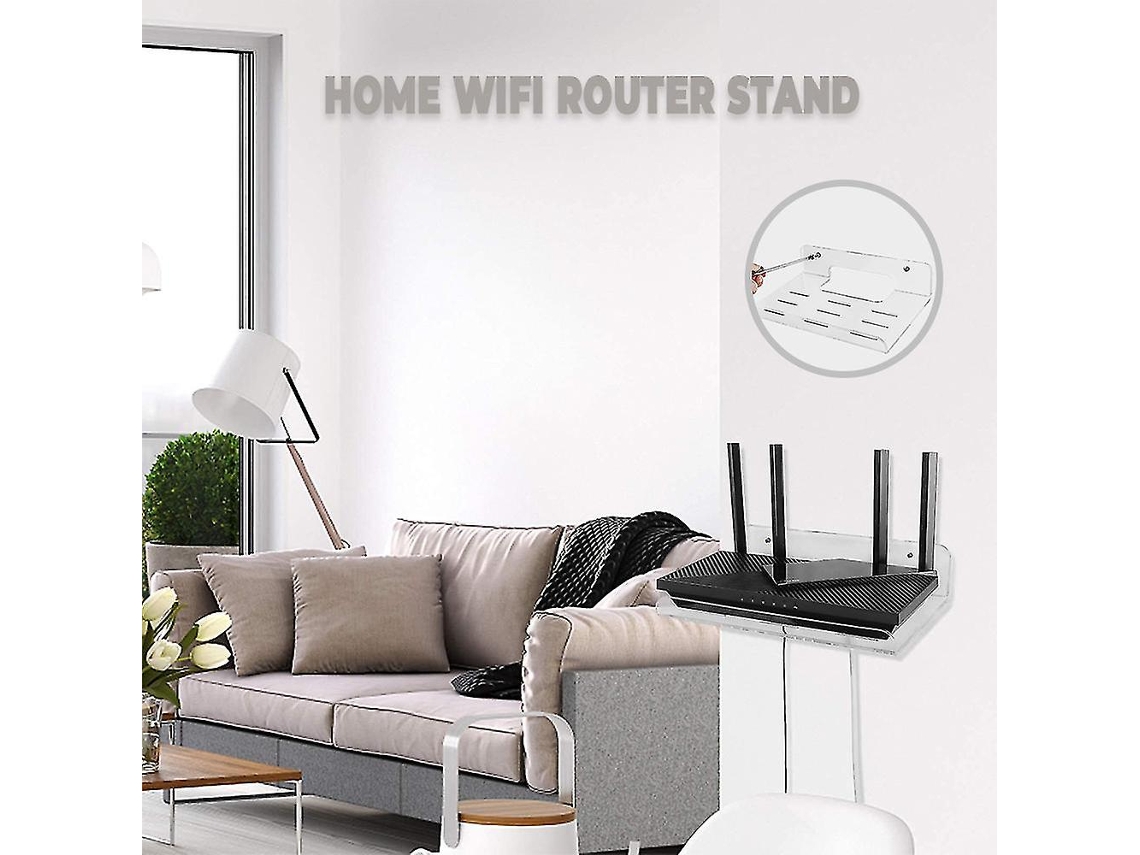 Estante de pared acrílico para router wifi con disipador de calor para el hogar