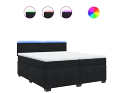 Maison Exclusive - Cama Box Spring Con Colchón Terciopelo Negro 200x200 Cm