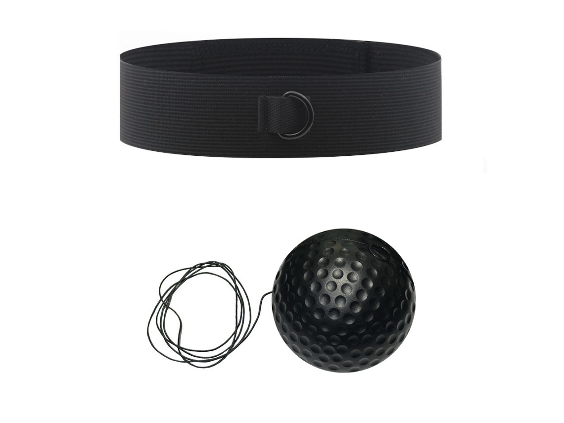 Pelota de reflejos para boxeo, 1 pelota de reflejos, 1 diadema elástica Eifson (pelota blanda negra de 20 g)