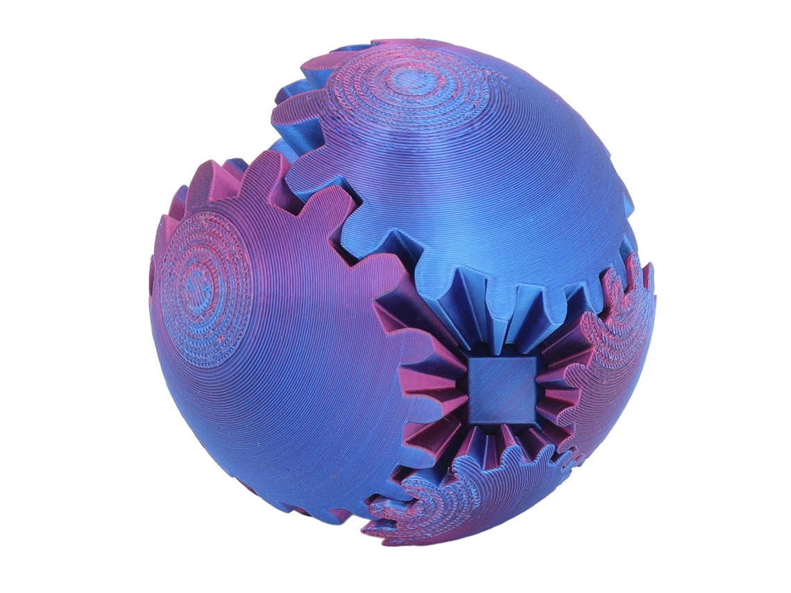 Rebe-pelota De Engranaje Impresa En 3d Para Aliviar Estrés Y Ansiedad Juguete De Escritorio Rojo Azul