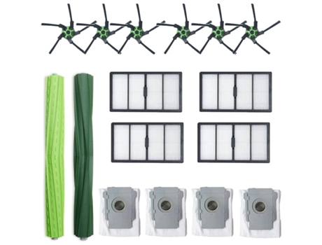 Escova de rolo escovas laterais filtros hepa sacos de poeira para irobot roomba s9