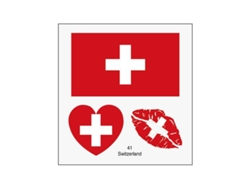 (suiza) 50 Tatuajes Temporales De La Bandera Nacional, Pegatinas Faciales Transferibles Al Agua.