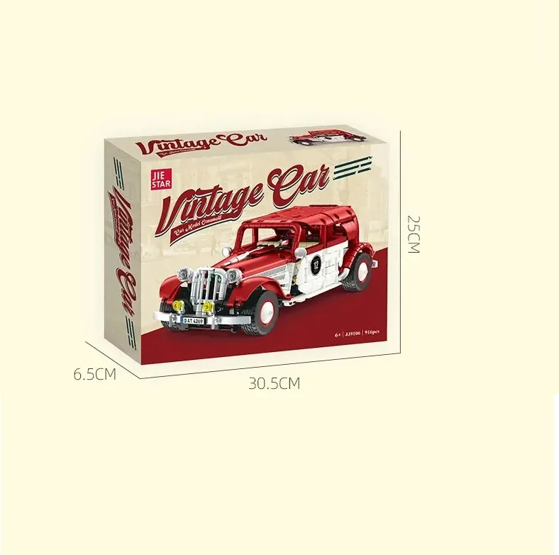 Juguete De Construcción Moc (modelo De Coche Clásico Retro) De 916 Piezas