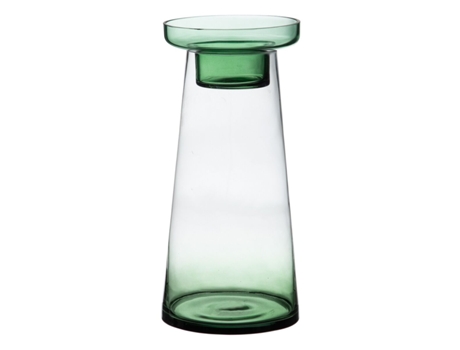 Portavelas BIGBUY HOME en Vidro (Verde - 16.50 x 16.50 x 35 cm)