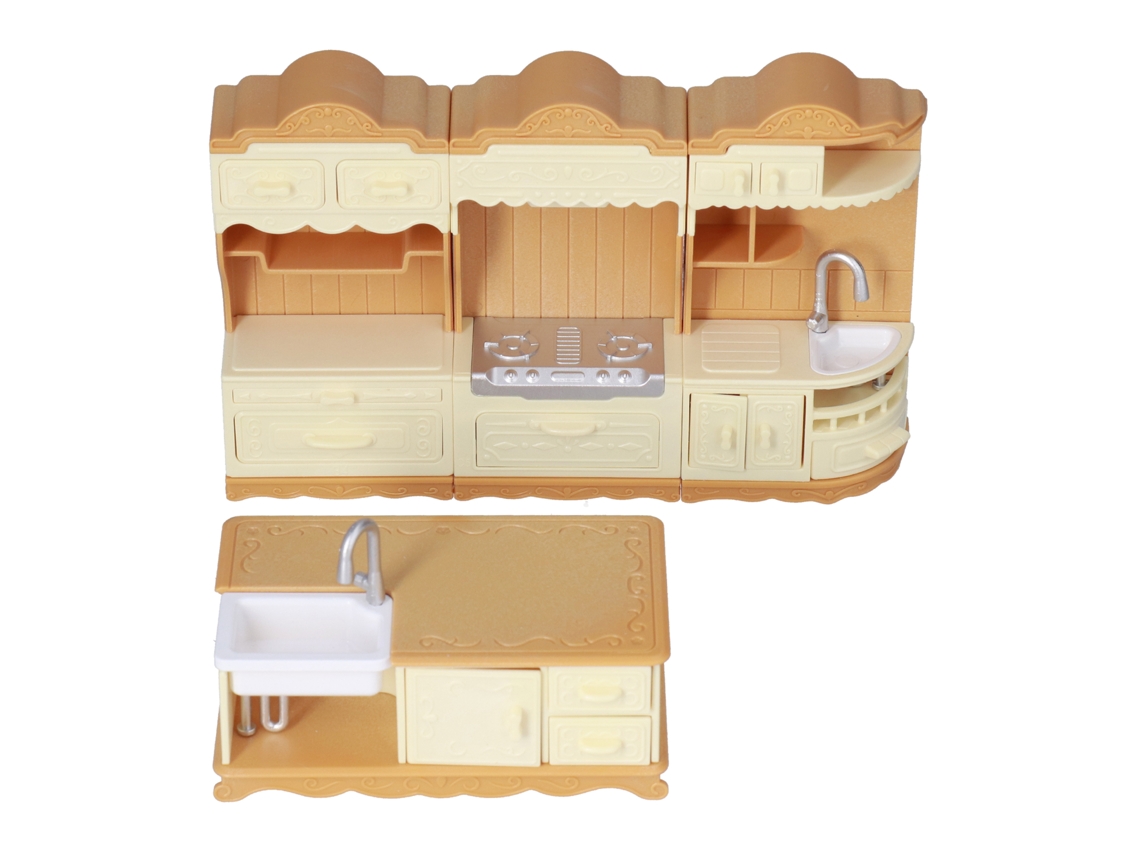 Juego De Cocina En Miniatura Para Casa De Muñecas Con Fregadero, Estufa, Armario Y Mesa De Cocina - Regalo Para Niños