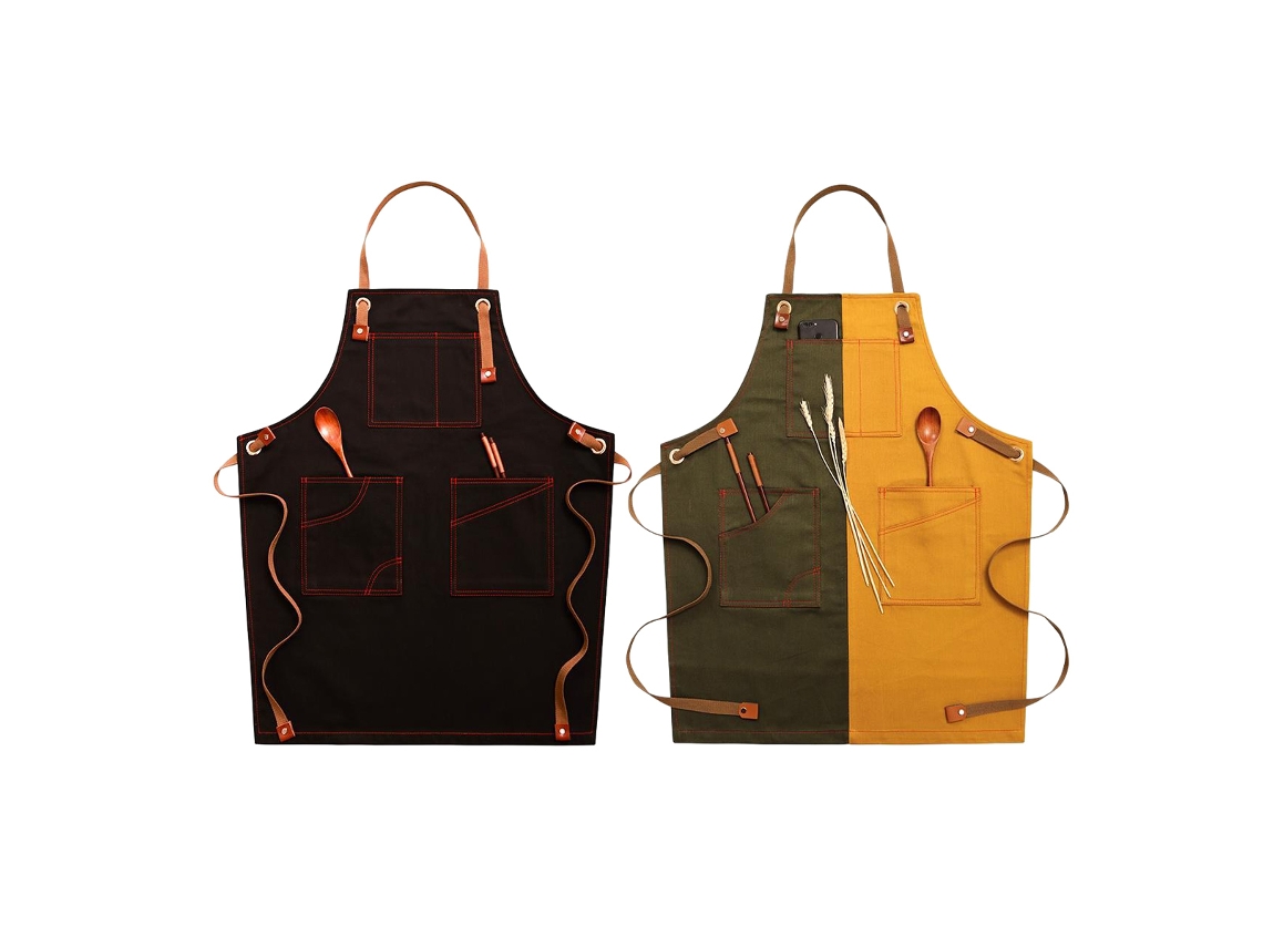 Delantales De Cocina De Lona Ajustables Con Grandes Bolsillos, Resistentes, Talla M A Xxl, 2 Unidades