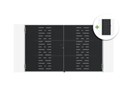 Puerta Batiente De Acero Nali Arlberg De 3 M, 180 Cm De Alto, Color Negro + Puerta Peatona