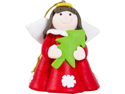 2026-2 Adornos De Ángel Alados Para Árbol De Navidad De Cerámica Suave Decoración Navideña Roja