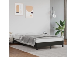 Estructura De Cama Sin Colchón Cuero Sintético Negro 120x190 Cm