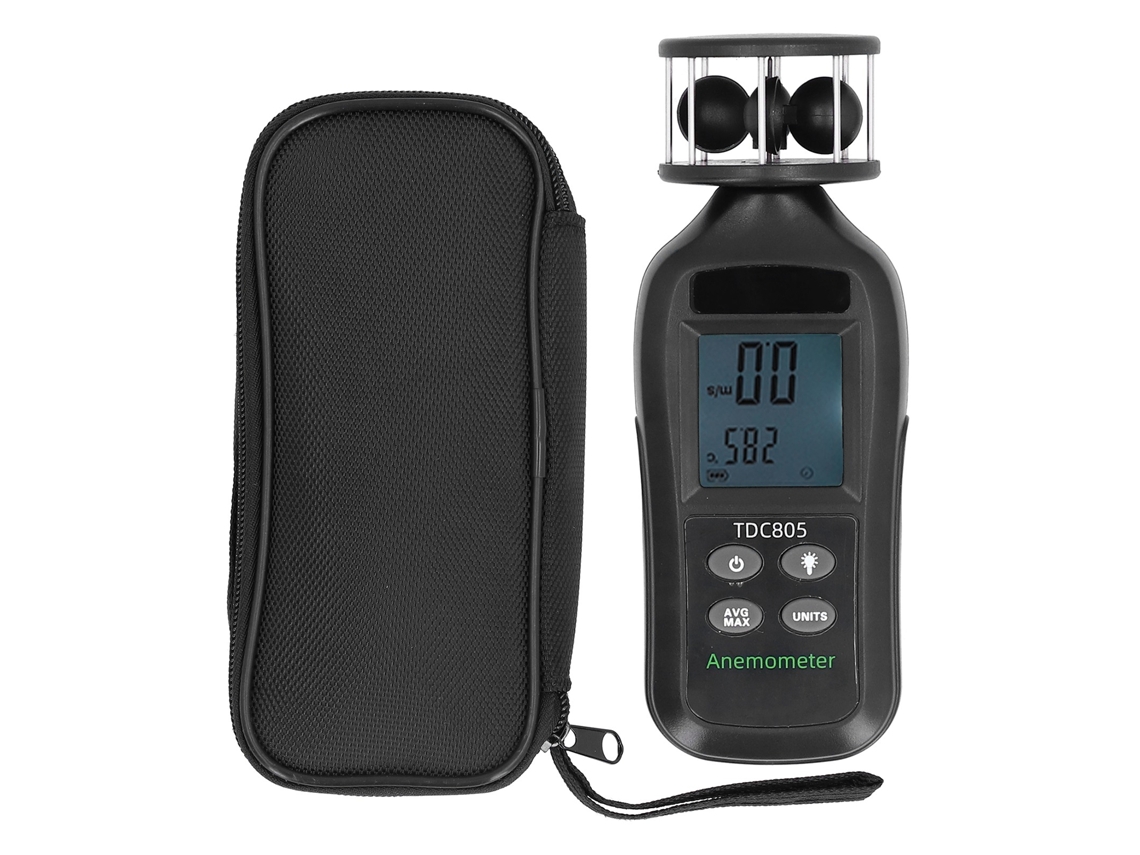 Anemómetro Digital Portátil Con 3 Cazoletas De Turbina Para Medir La Velocidad Del Viento, La Temperatura Y El Volumen Del Aire.