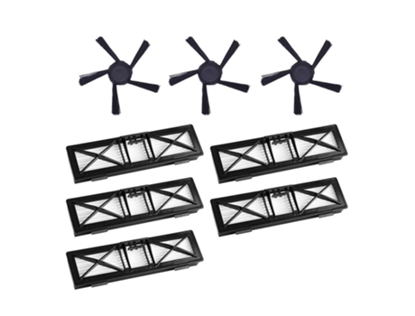 5 peças de filtros ultra e 3 peças de escovas de 5 braços para neato connected d5 d6