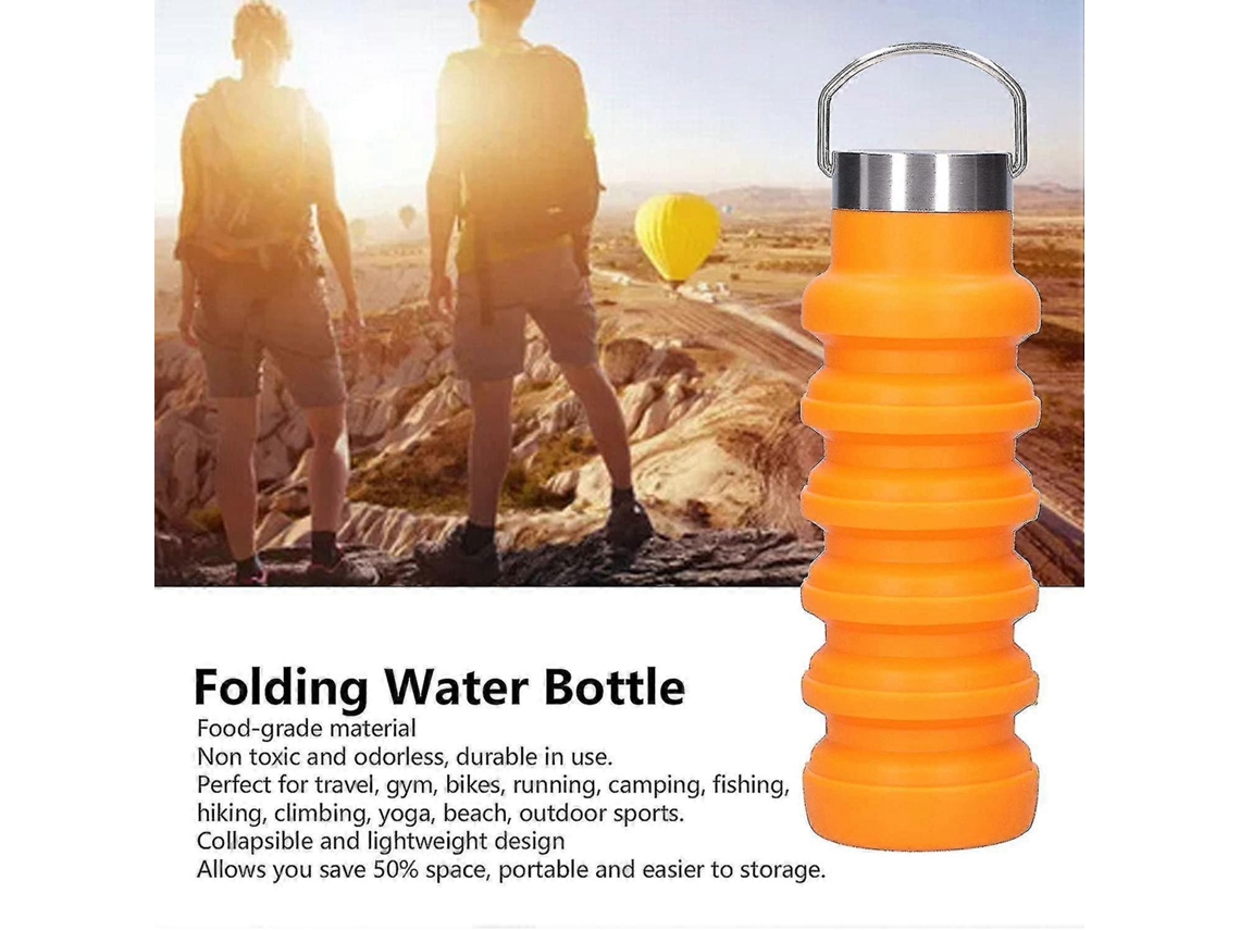 Botella De Agua Deportiva Plegable De 550 Ml, Reutilizable Rosewell (naranja)