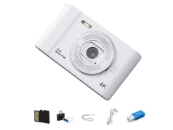 Cámara digital 4k HD para fotografía, viajes, selfies, cámara blanca Panoona