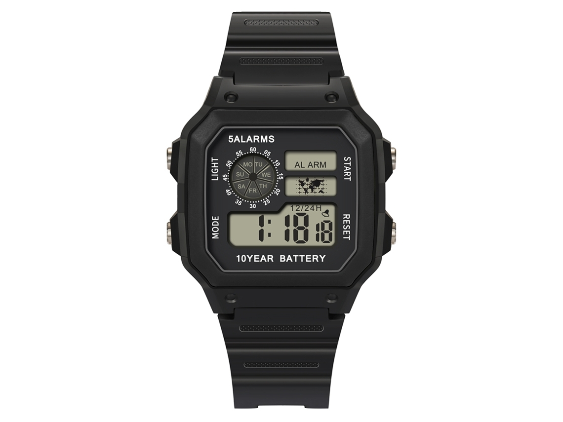 Reloj Electrónico Infantil Impermeable 30m Pulsera Niños Moda Negro Pvc