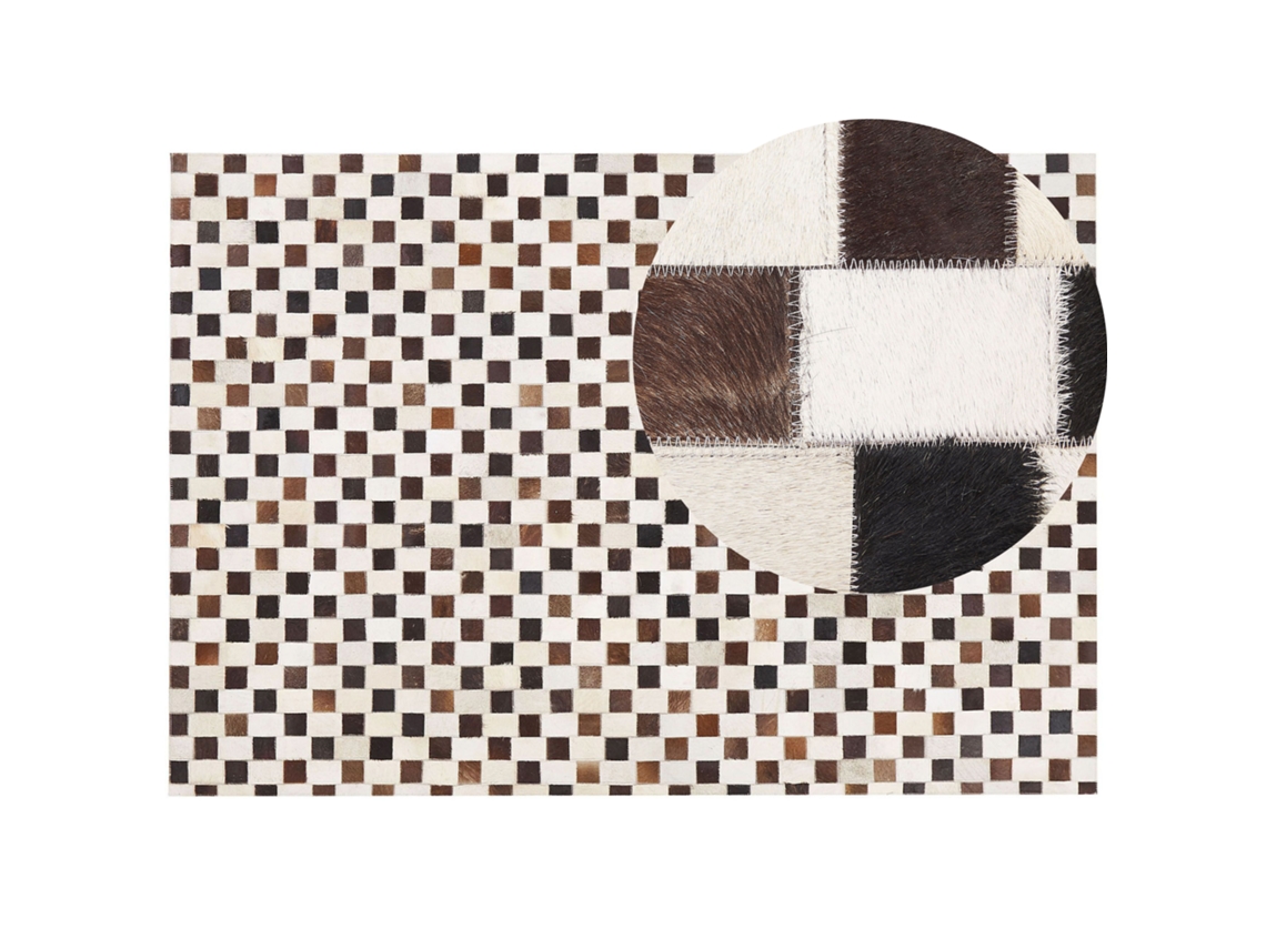 Alfombra BELIANI Kayabey de Piel de vaca Marrón 160x230