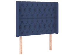 Cabecero con solapas, tela azul, MAISON EXCLUSIVE (103x16x118 cm)